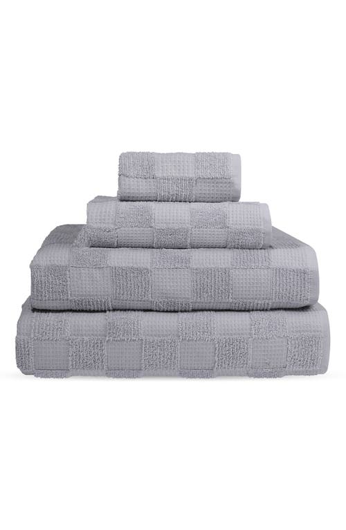 Shop Brooks Brothers Depera Waffle Terry 2-piece Turkish Cotton Bath Towel Set In Silver
