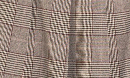 Shop English Factory Side Buckle Plaid Pleated Miniskirt In Brown