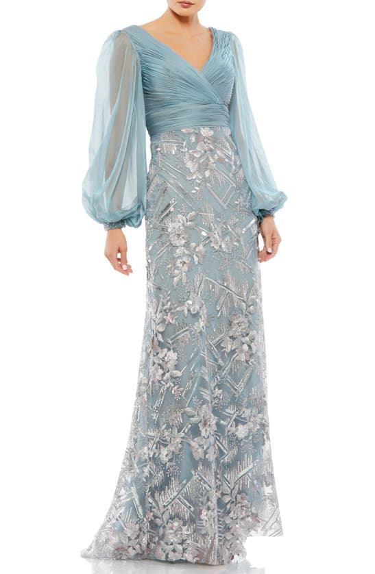 sachin and babi light blue dress Mother of the Bride Dress 33214 by La Femme main image 0
