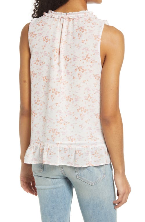 Shop Gibsonlook Floral Ruffle Blouse In Ivory/blush Floral