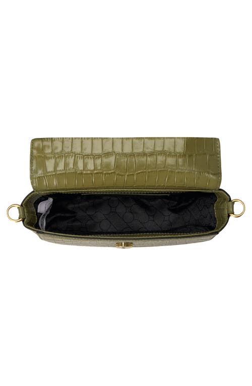 Shop Oryany Lottie Croc Embossed Crossbody Bag In Leaf Olive