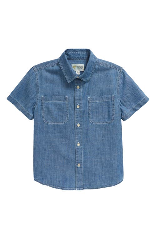 Tucker + Tate Kids' Short Sleeve Chambray Button-Up Shirt Medium Wash at Nordstrom,