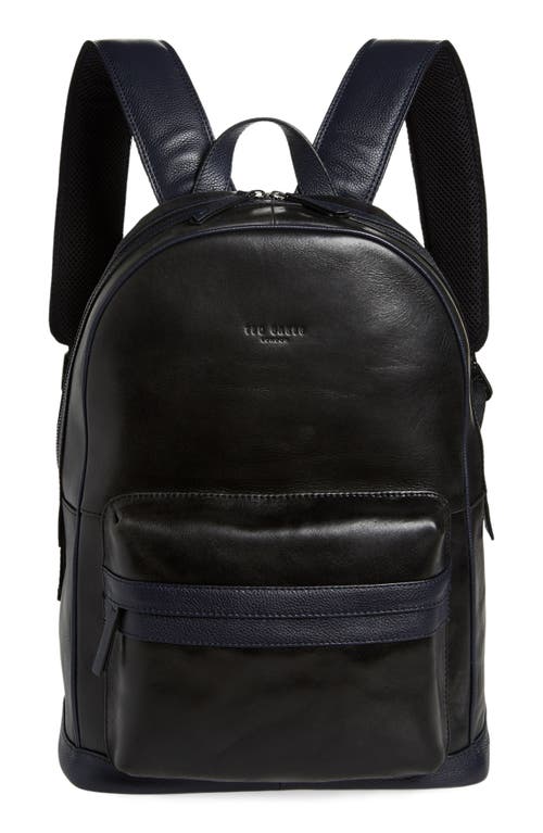Ted Baker London Rayton Waxed Leather Backpack in Black