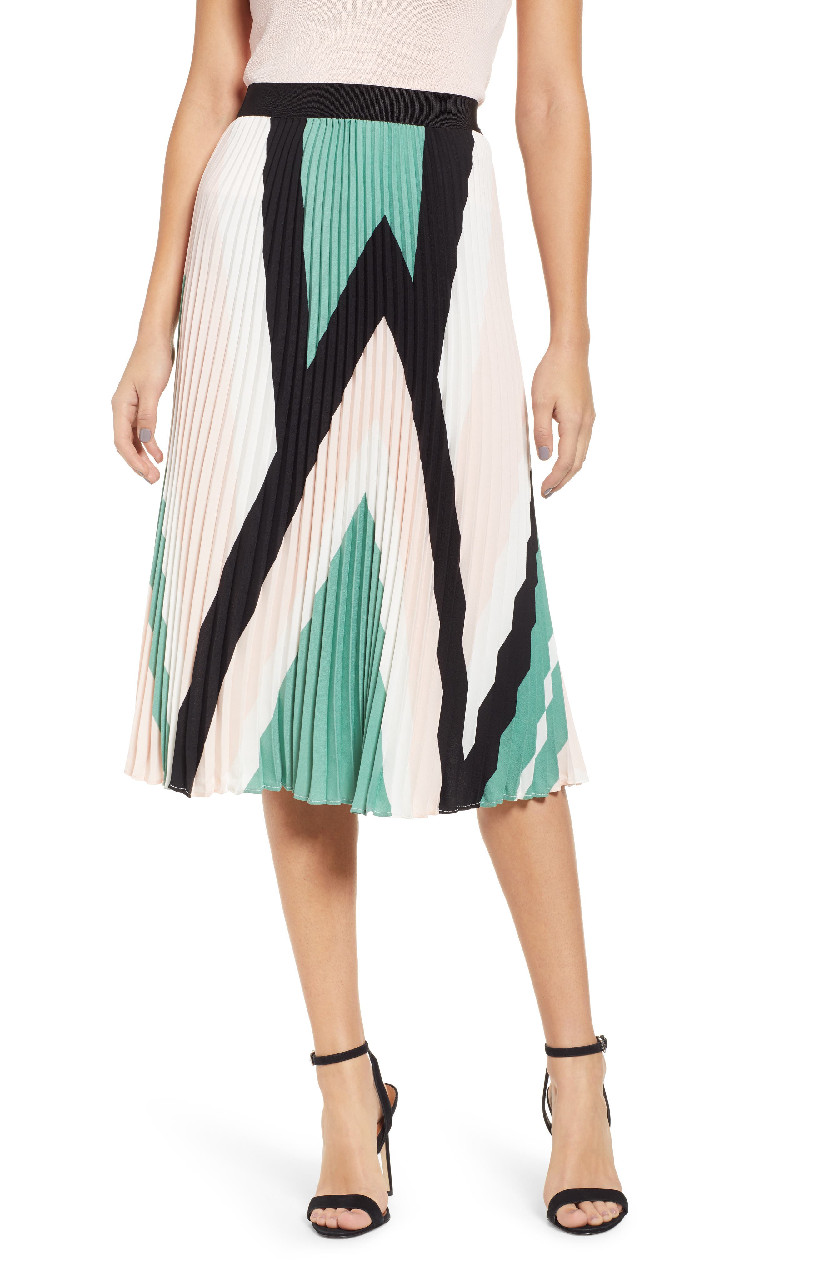 leith pleated midi dress