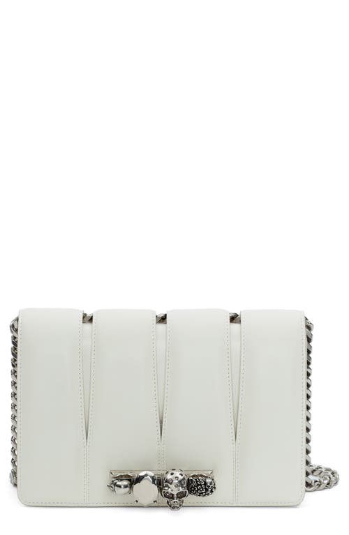 Alexander McQueen Slash Cutout Knuckle Calfskin Shoulder Bag in 9210 Soft Ivory