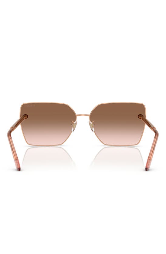Versace 63mm Oversize Gradient Square Sunglasses In Rose Gold