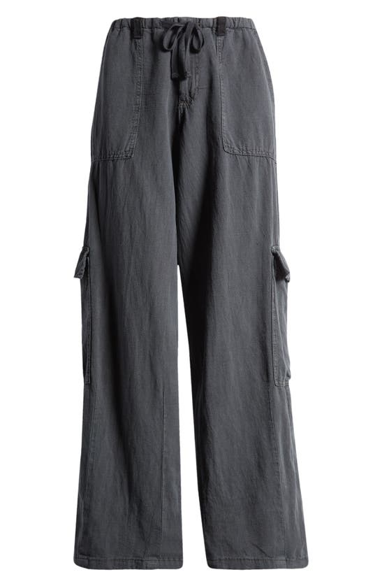 Shop Bdg Urban Outfitters Cocoon Cotton & Linen Cargo Pants In Black