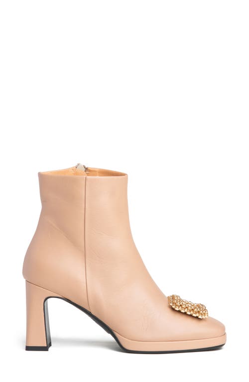 Beautiisoles Scarlet Platform Bootie In Beige