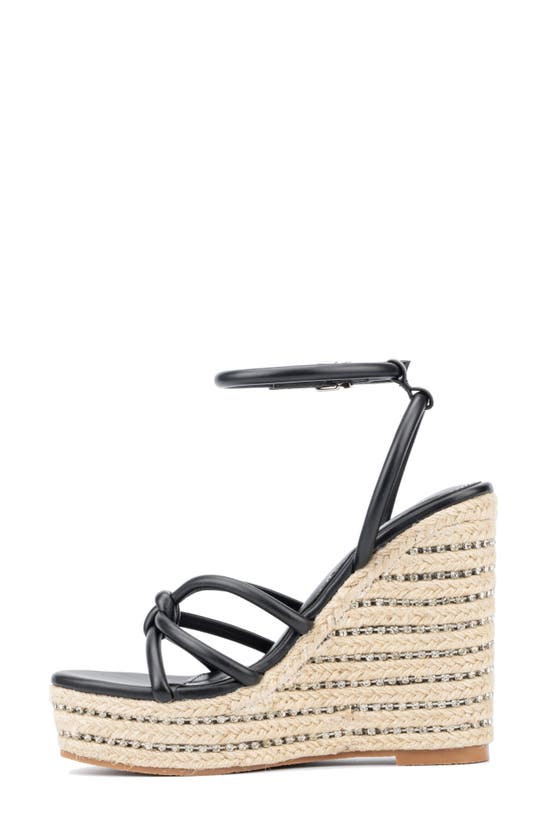 Shop New York And Company Electra Platform Wedge Espadrille Sandal In Black