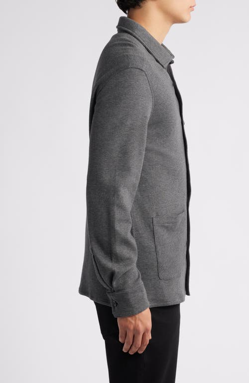 Robert Barakett Lockhead Cotton Blend Knit Overshirt In Dark Grey