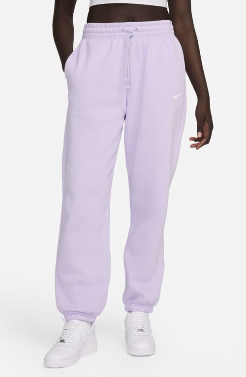 Nike Phoenix Oversize Fleece Sweatpants In Violet Mist/sail