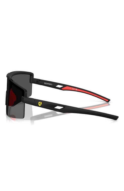 Scuderia Ferrari 43mm Rectangular Sunglasses In Matte Black