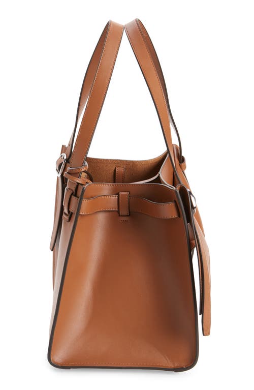 Shop Coperni Small Cabas Belted Shoulder Bag In Brown Camel