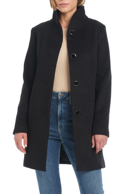 Shop Kate Spade New York High Neck Wool Blend Coat In Black