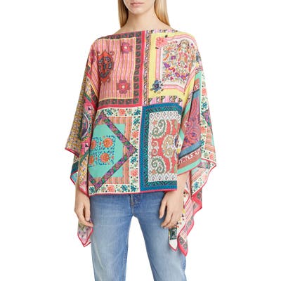 Etro Multiprint Silk Poncho