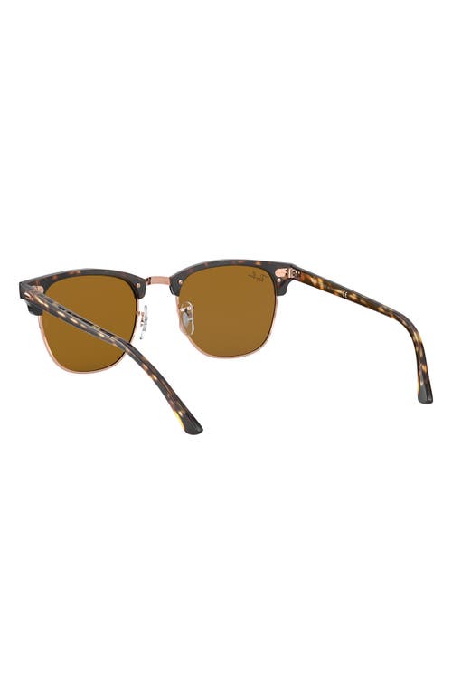 Shop Ray Ban Ray-ban Clubmaster 51mm Square Sunglasses In Shiny Havana/brown