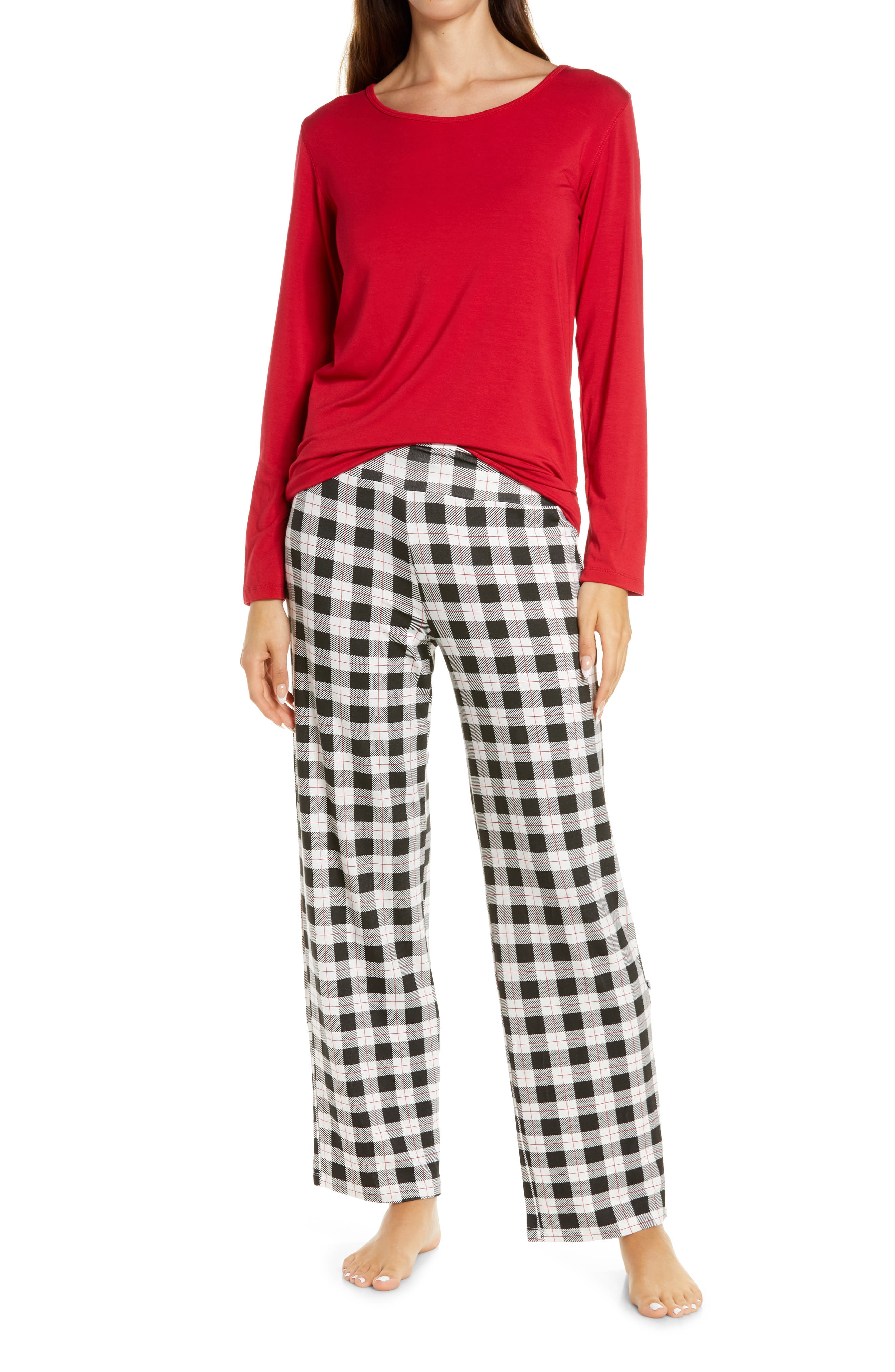 KicKee Pants Loosey Goosey Plaid Pajamas in Holiday 2021 Plaid at Nordstrom