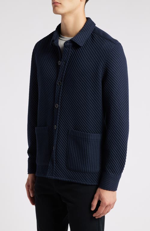 Robert Barakett Hoffburg Jacquard Overshirt In Navy