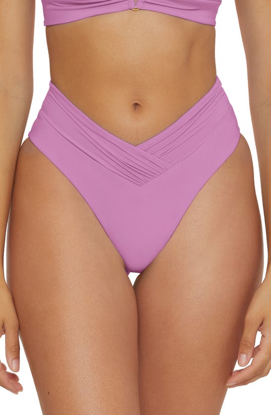 Shop Becca Color Code High Waist Bikini Bottoms In Malva