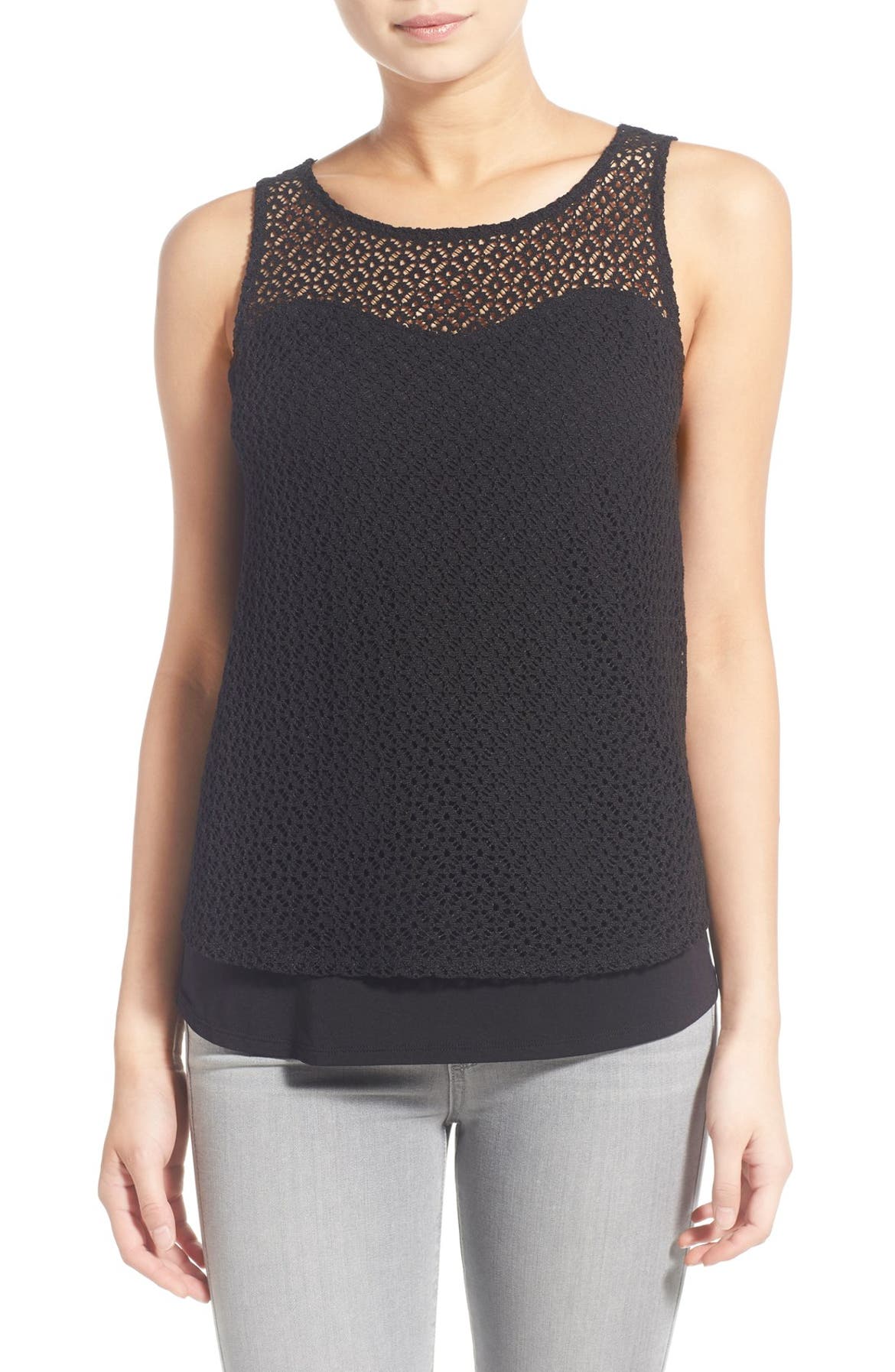 Chelsea28 Lace Overlay Tank | Nordstrom
