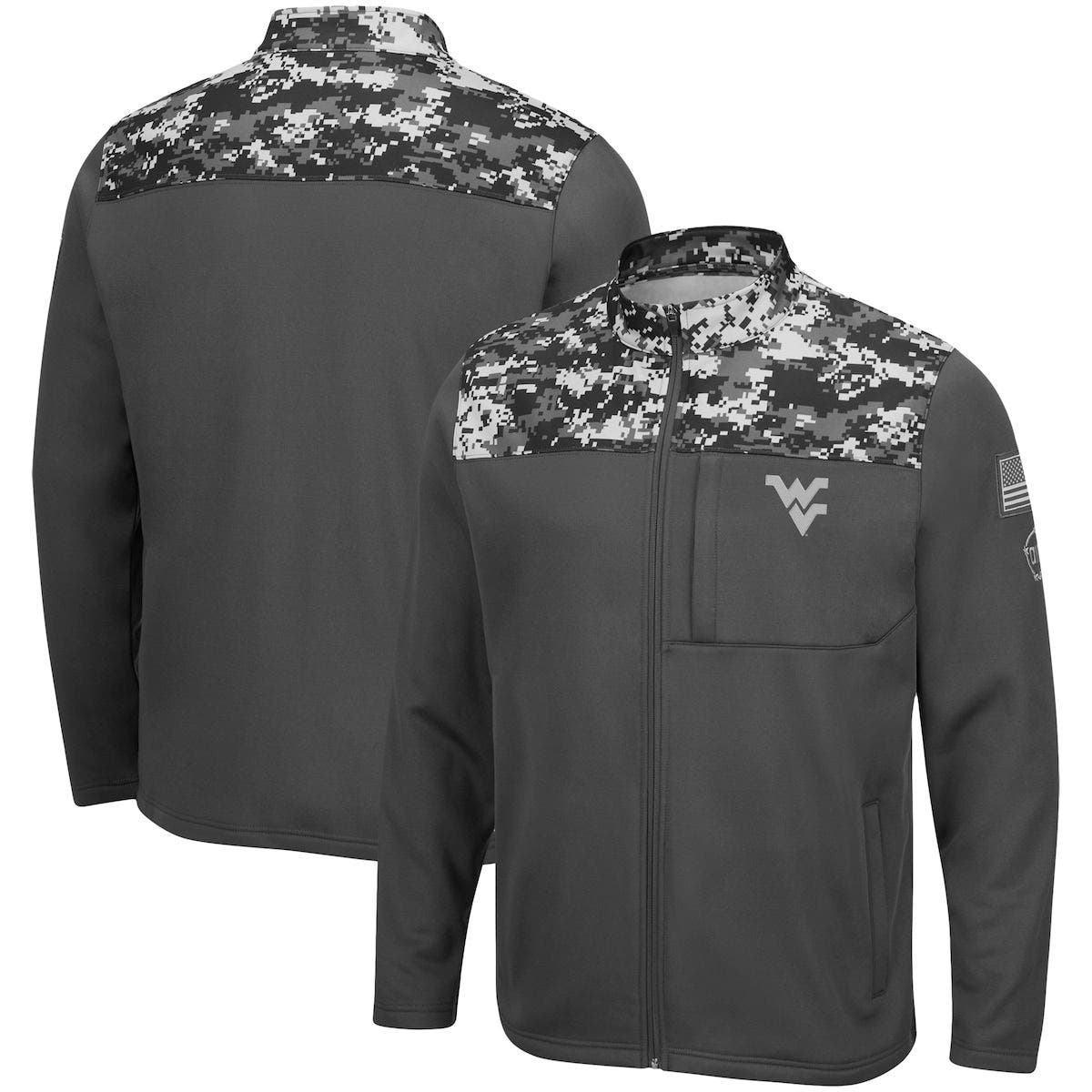 COLOSSEUM Men's Colosseum Charcoal West Virginia Mountaineers OHT Military Appreciation Digi Camo Full-Zip Jacket at Nordstrom