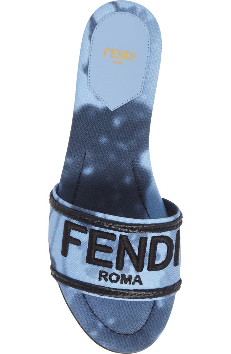 Fendi Hortensia Floral Print Logo Sandal, Alternate, color, 