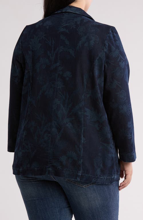 Shop Liverpool Los Angeles Oversize Denim Blazer In Shadow Floral