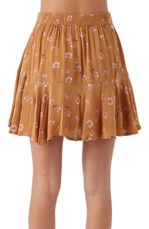 O'neill Kids' Mattie Floral Print Skirt In Brown Sugar