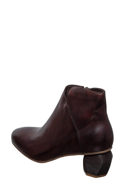 Antelope Perrin Sculptural Heel Bootie In Coffee Leather
