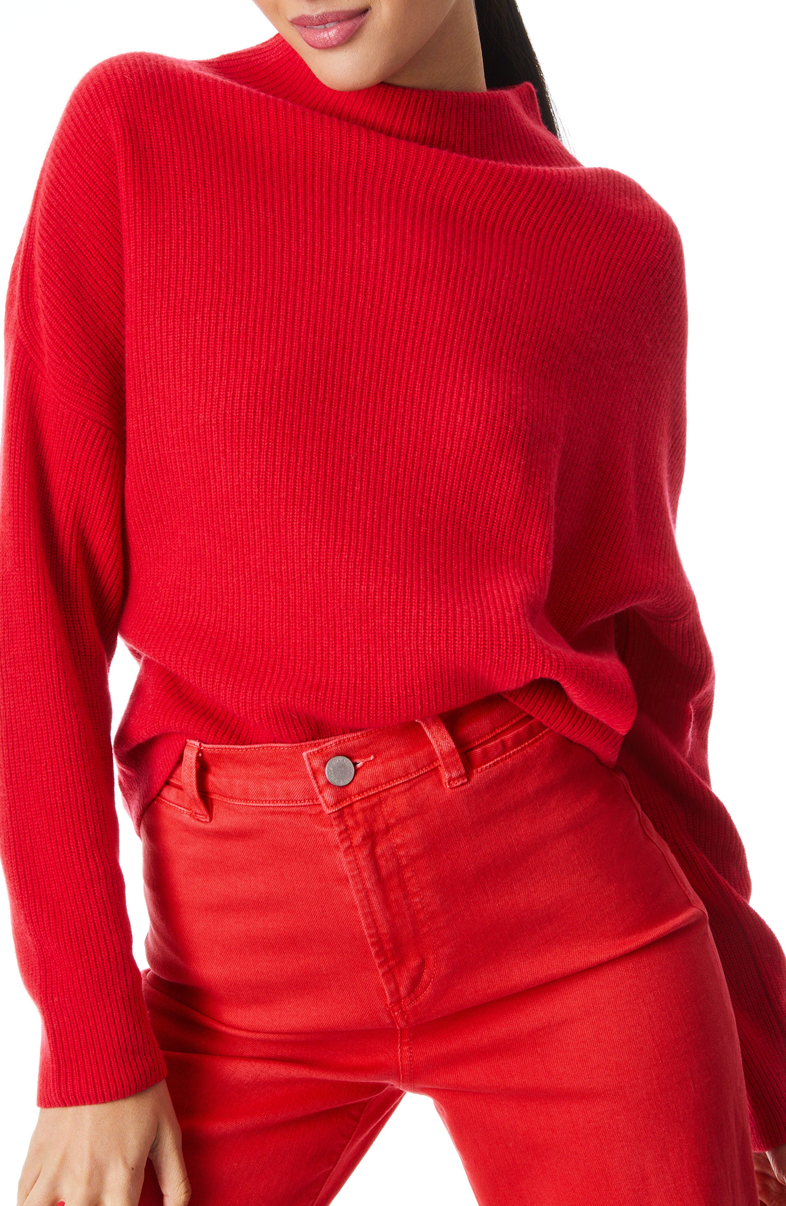 red cashmere polo neck