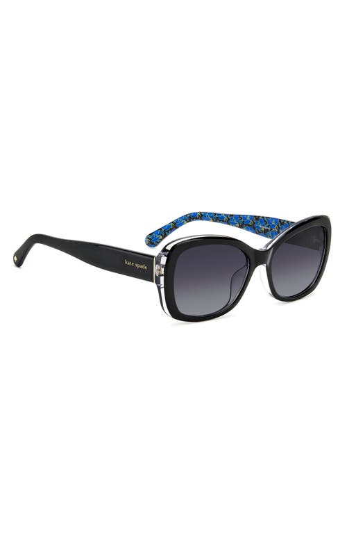Shop Kate Spade New York Elowen 55mm Gradient Round Sunglasses In Black/grey Shaded