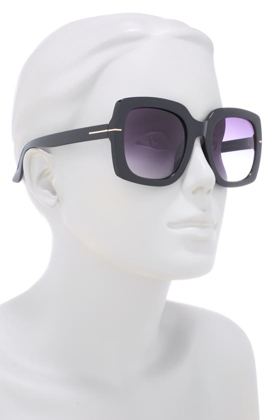 Shop Vince Camuto Glam Square Sunglasses In Black