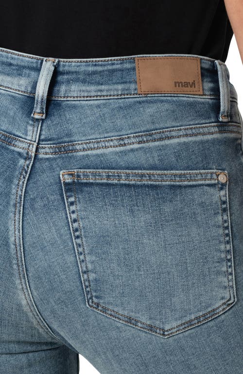 Mavi Jeans Kathleen High Waist Cuffed Slim Straight Leg Jeans In Light Used Feather Blue