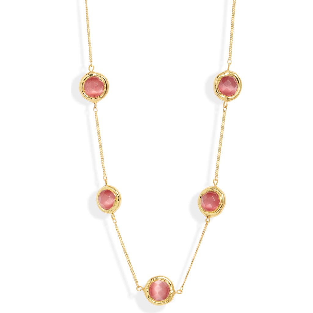 Karine Sultan Crystal Station Necklace In Gold