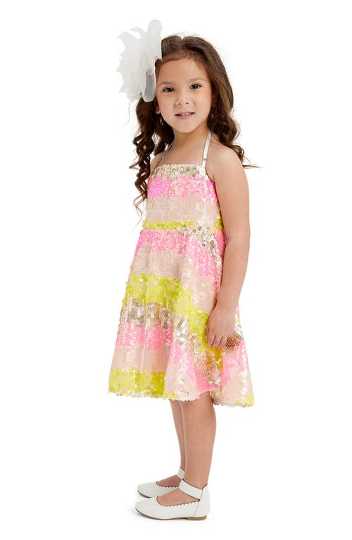 Bardot Junior Kids' Sequin Stripe Party Dress Sunset at Nordstrom, Us