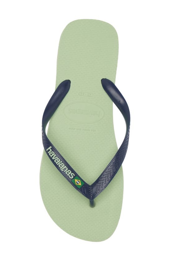 Shop Havaianas Brazil Logo Flip Flop In Citronella