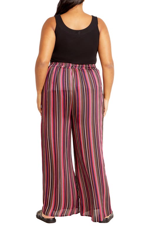 City Chic Willow Stripe Wide Leg Pants In Vintage Stripe