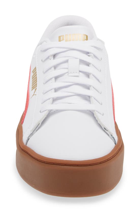 Shop Puma Smash V3 Platform Sneaker In White-for All Time Red-gold