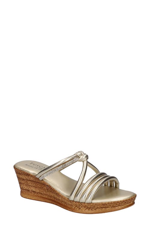TUSCANY by Easy Street Elvera Wedge Sandal in Champagne