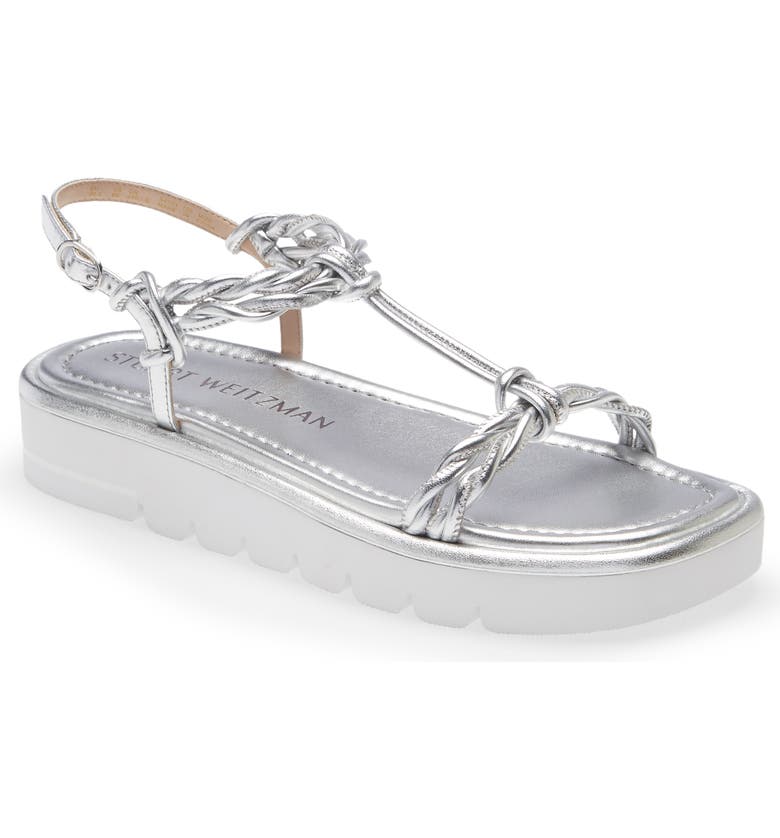 STUART WEITZMAN Calypso Strappy Platform Sandal, Main, color, SILVER