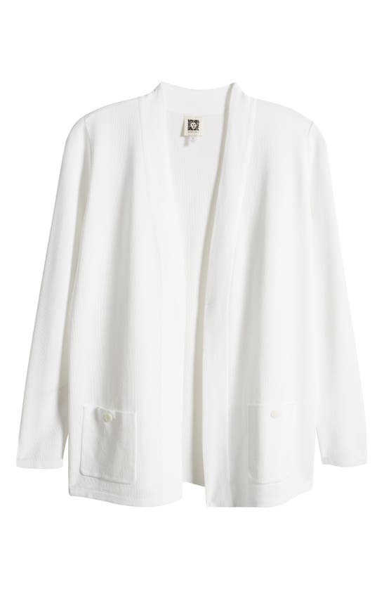 Shop Anne Klein Malibu Open Front Cardigan In Bright White