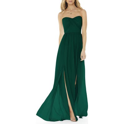 Social Bridesmaids Strapless Georgette Gown, 8 (similar to 1) - Green