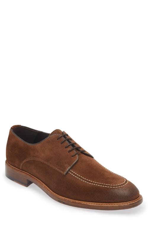 Croft Apron Toe Derby in Cigar Suede