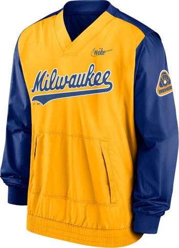 Men's Nike Navy/Gold Milwaukee Brewers Authentic Collection Performance  Hoodie