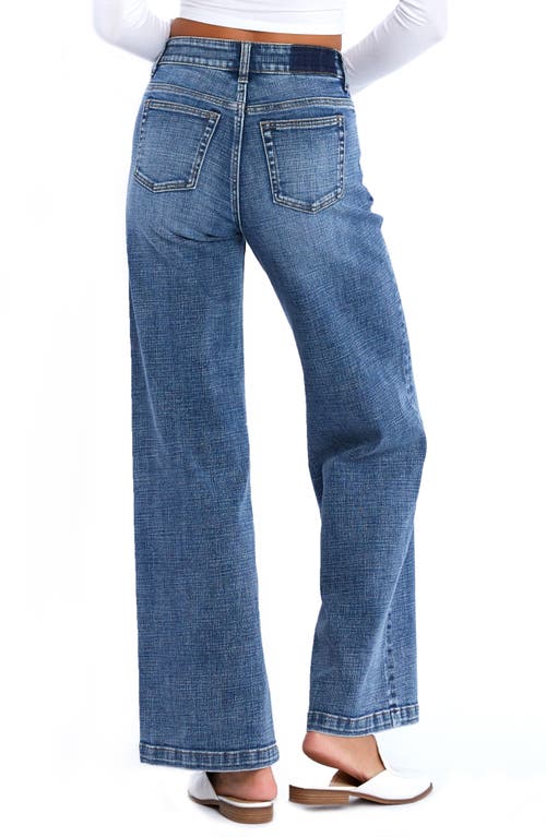 Hint Of Blu Mighty High Waist Wide Leg Jeans In Cosmic Blue