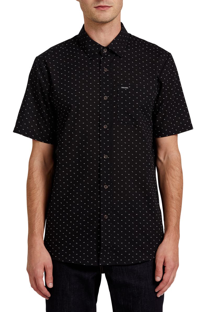 Volcom Stallcup Dobby Short Sleeve Button-Up Shirt, Main, color, 