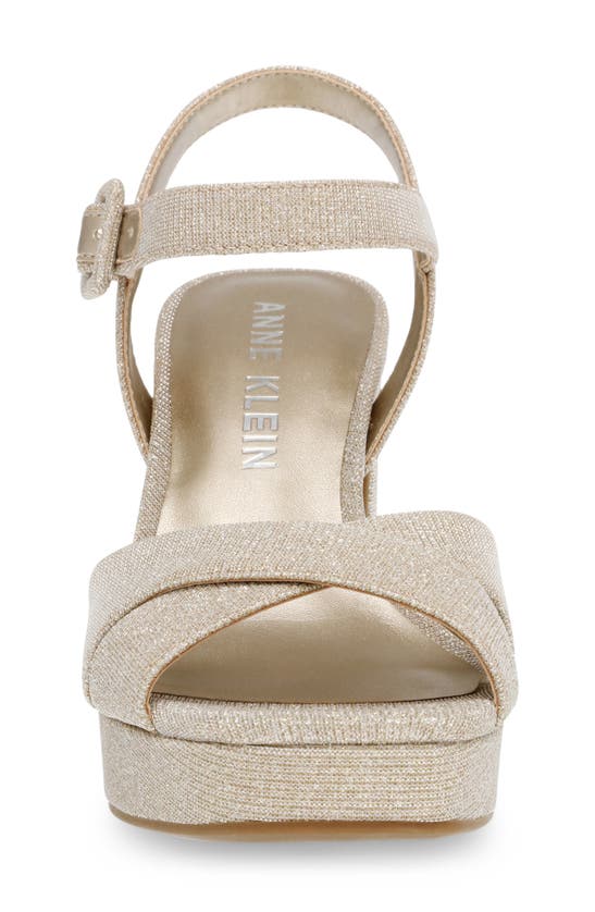 Shop Anne Klein Zena Ankle Strap Platform Sandal In Platinum