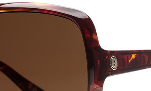Electric Marin 56mm Polarized Oversize Square Sunglasses In Gloss Tort/bronze Polar