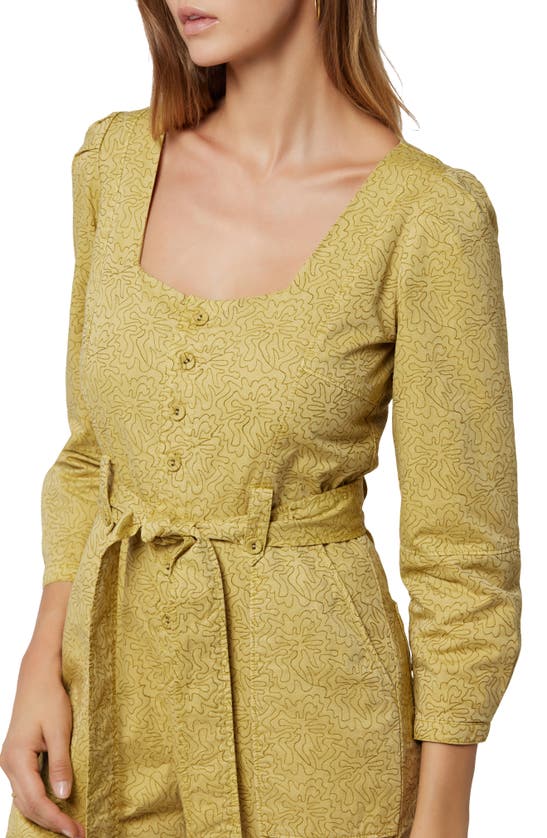 Joie Zohra Cropped Abstract-print Jumpsuit In Olive Oil