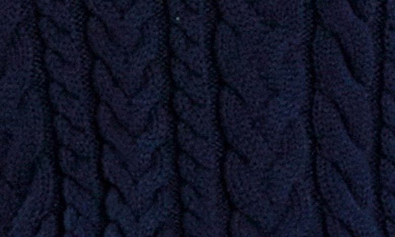 Shop English Factory Quarter Zip Cable Knit Cotton Sweater In Navy